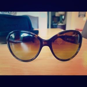 Authentic Tortoise Chanel Logo Sunglasses